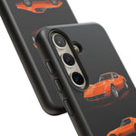 C3 Corvette Art Phone Case Orange, Three-View Vector Cover, Gift