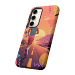 Retro Runner Sunset phone case | 80s Vaporwave jogging design