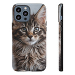 Maine Coon Kitten Phone Case, Tufted Ears Macro Portrait Cover