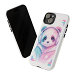 Pastel Panda Phone Case, Glitch Color Block Cover