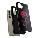 Glitch Rose Neon Phone Case Vaporwave Tough Cover