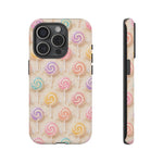 Pastel Swirl Lollipops Tough Case | Candy Pattern Phone Cover