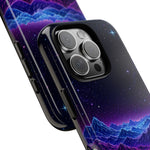 Retro Neon Mountains Phone Case | Vaporwave Galaxy Landscape