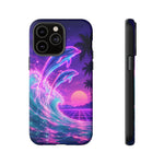 Neon Dolphin Ocean Vaporwave Art Tough Phone Case