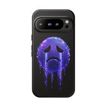 Glitch Sad Face Phone Case, Anime Melt Static Tough Cover