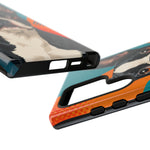 Boston Terrier Pop-Art Portrait Tough Phone Case - Teal Orange