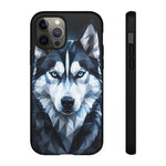 Siberian Husky Geometric Diamond Art Tough Phone Case