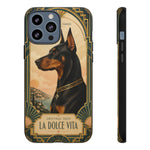 Doberman Art Deco 'La Dolce Vita' Phone Case | Vintage Dog Design