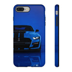 Blue Mustang Art Phone Case, GT500 American Muscle Car Tough Cover for Men