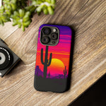 Desert Vaporwave Cactus Sunset Phone Case – Southwest Aesthetic