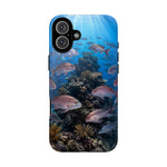 Snapper Reef Phone Case, Sunlit School Ocean Fishing Tough Cover