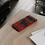 Scottish Terrier Silhouette Plaid Art Tough Phone Case