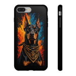 Doberman Bandana Portrait Tough Phone Case - Color Splash