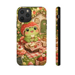 Cute Kawaii Frog Phone Case Strawberry Picnic Tough Cover Gift Art