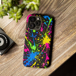 Neon Paint Splatter 90s Art Tough Phone Case
