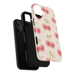 Pink Cherry Pattern Phone Case | Cute Retro Fruit Design