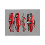1960 Red Impala Illustration Velveteen Blanket | Classic Car Throw