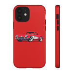 Red Classic Corvette C1 Illustration phone case | Retro Car Tough Case