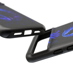 Glitch Wolf Howl Art Tough Phone Case - Blue Violet