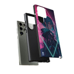 Anime Girl Phone Case Teal, Neon Kanji Calm Gradient Tough Cover
