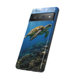 Sea Turtle Reef Phone Case, Coral Ocean Dappled Sunlight Tough Cover