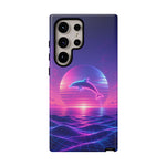 Neon Vaporwave Aesthetics Dolphin Sunset Phone Case
