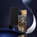 Saint Bernard Winter Rescue phone case | snowy mountain dog scene