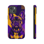 French Bulldog Pop-Art Portrait Tough Phone Case - Purple Gold
