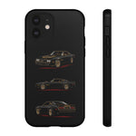 Trans Am Phone Case Black Gold, Three-View Vector Tough Cover