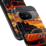 Orange C8 Z06 Flat Plane V8 Speed Art Tough Phone Case