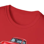 Red 1955 F100 Vintage Truck T-Shirt | Classic Trio Pickup Design