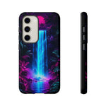 Neon Waterfall Jungle Night Vaporwave Art Tough Phone Case