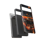 Orange Cuda Phone Case, Rainy City Night Muscle Car Tough Cover