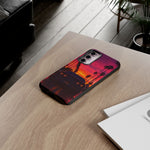 Matte Black Challenger Sunset Tough Phone Case - Palm Silhouette