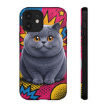 British Shorthair Round Pop Art Tough Phone Case