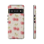 Pink Cherry Pattern Phone Case | Cute Retro Fruit Design