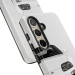 White MK4 Supra Phone Case, Retro 90s JDM Tough Cover for Car Enthusiasts