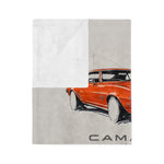 Hugger Orange 1967 Camaro Illustration Blanket Muscle Car Microfiber Throw