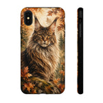 Maine Coon Forest King Watercolor Art Tough Cat Phone Case