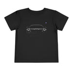 Toddler C8 Corvette Front Outline T-Shirt, Retro Black & White Auto Tee