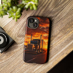 Classic Semi Truck Sunset Highway Phone Case Tough Case