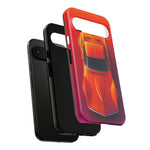 C3 Corvette Phone Case, Orange Top-Down Duotone Gradient Cover