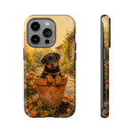 Rottweiler Puppy in Flower Pot Tough Case | Floral Dog Phone Cover