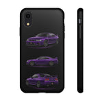 Purple R33 Skyline GTR JDM Sports Car Phone Case Tough Multi View