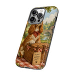 Cocker Spaniel Picnic Scene phone case | vintage dog art