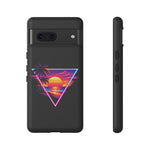 Synthwave Sunset Triangle Phone Case Retro Vaporwave Case