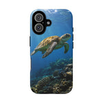 Sea Turtle Reef Phone Case, Coral Ocean Dappled Sunlight Tough Cover