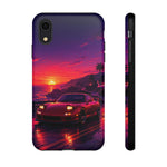 FD RX-7 Retro Sunset Sports Car Tough Case | Neon Vaporwave Beach Drive