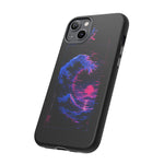 Cresting Wave Glitch Art Tough Phone Case - Blue Magenta