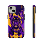French Bulldog Pop-Art Portrait Tough Phone Case - Purple Gold